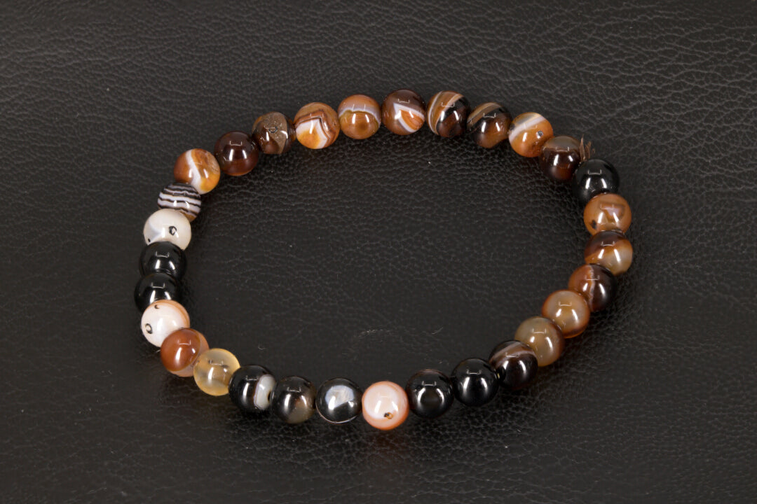 Banded Agate Stretchy bracelet, 6 mm Banded Agate Spheres