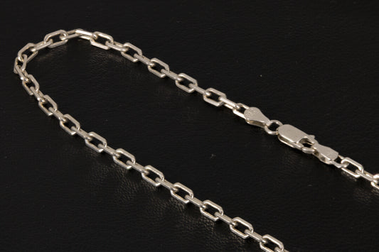 large anchor cable chain 22 inch sterling silver on a black background