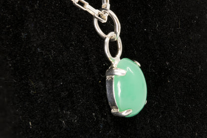 Apple Green Australian Chrysoprase Pendant set in Sterling Silver left side picture