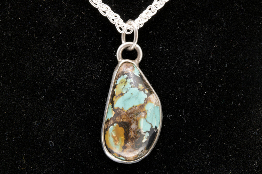 Hubei Turquoise pendant set in sterling silver video