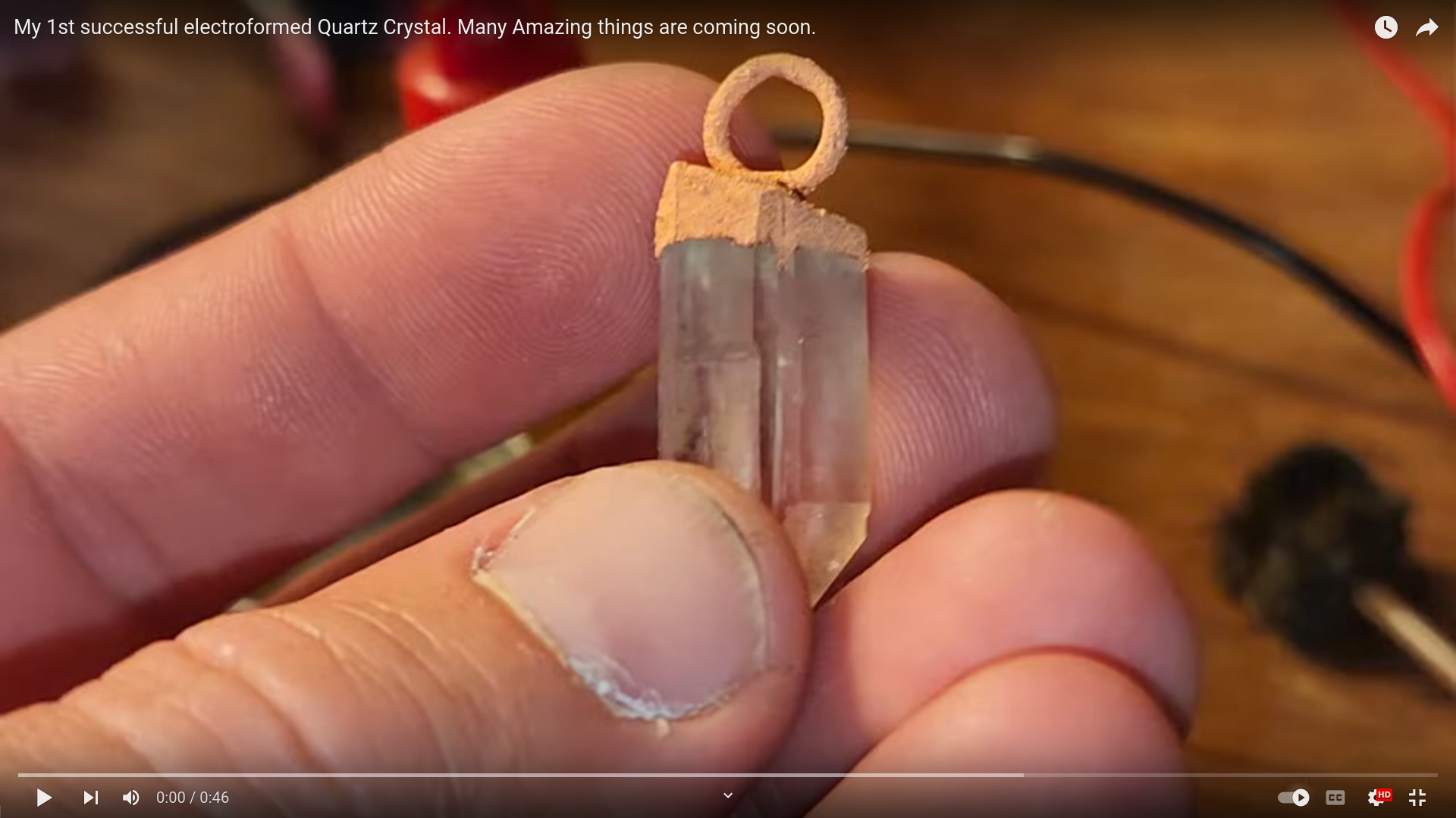 Load video: My 1st successful electroformed Quartz Crystal. Many Amazing things are coming soon.