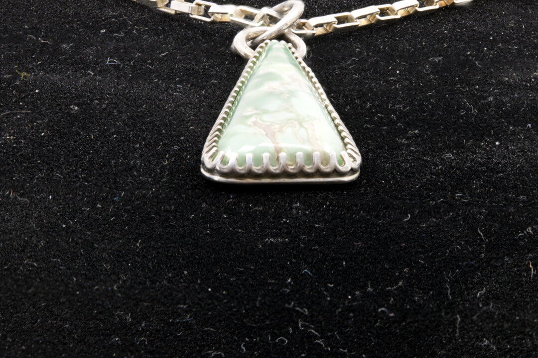 Lucin Variscite Pendant set in Sterling Silver bottom Picture