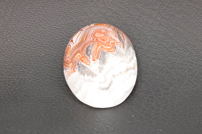 Red and White Crazy Lace Agate Cabochon bottom picture