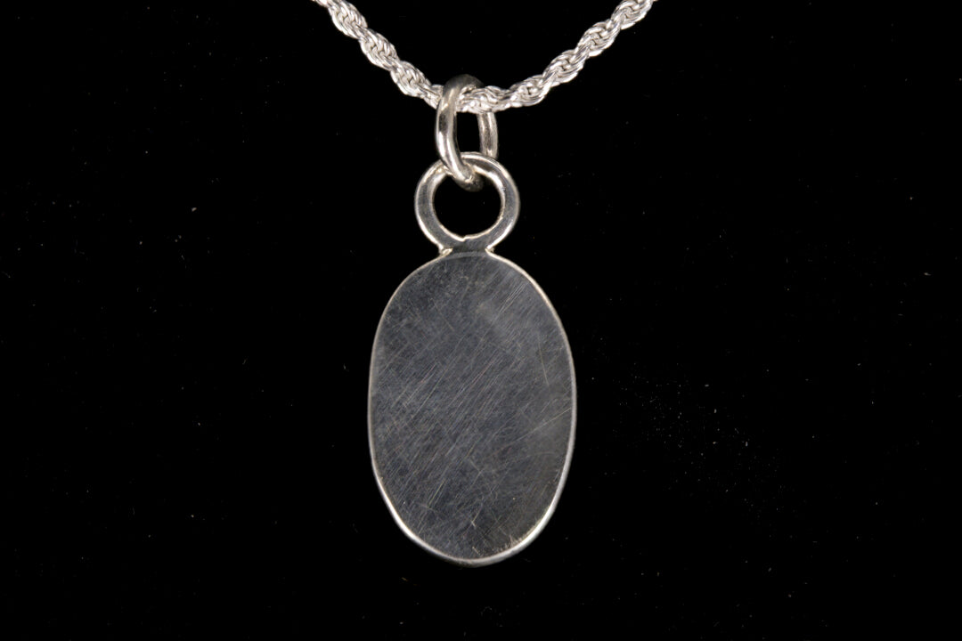 Shattuckite Oval Pendant Set In Sterling Silver