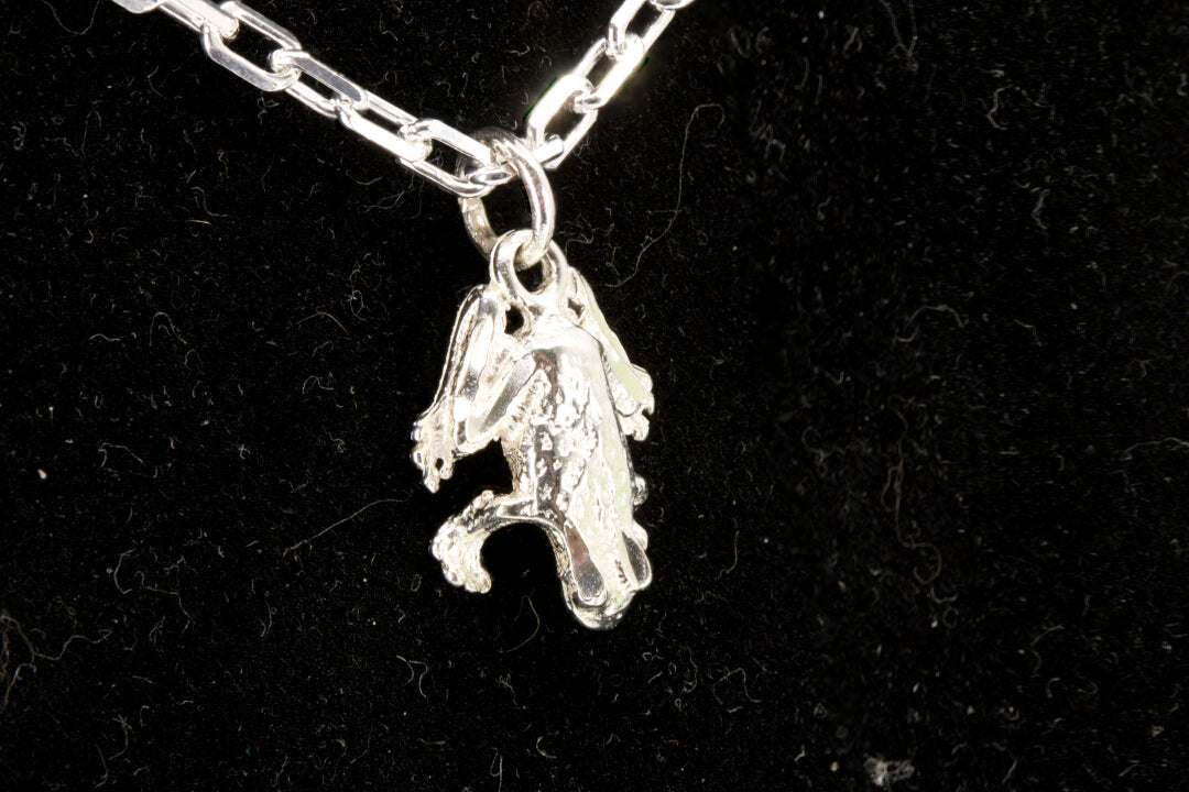 Sterling Silver Frog Pendant left side Photo