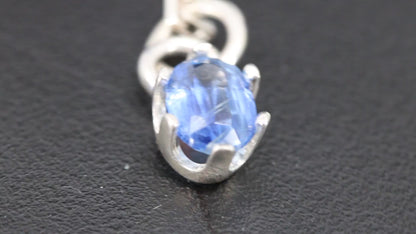 Natural Faceted Oval-Cut Royal Blue Kyanite Pendant set in Sterling Silver. 2.1 ct. stone. Video