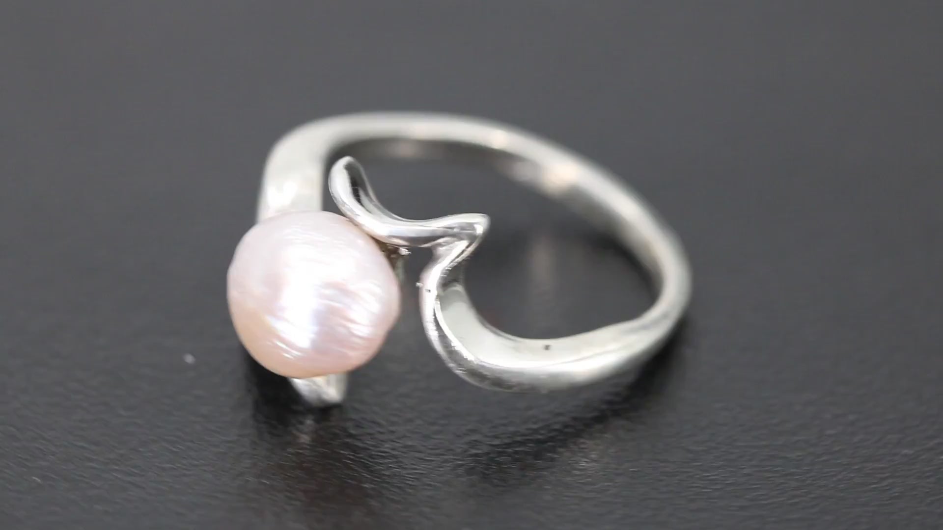 Star cultured pearl ring set in sterling silver video